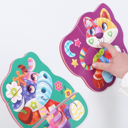 Magnetic baby puzzle «Cow-Cat»